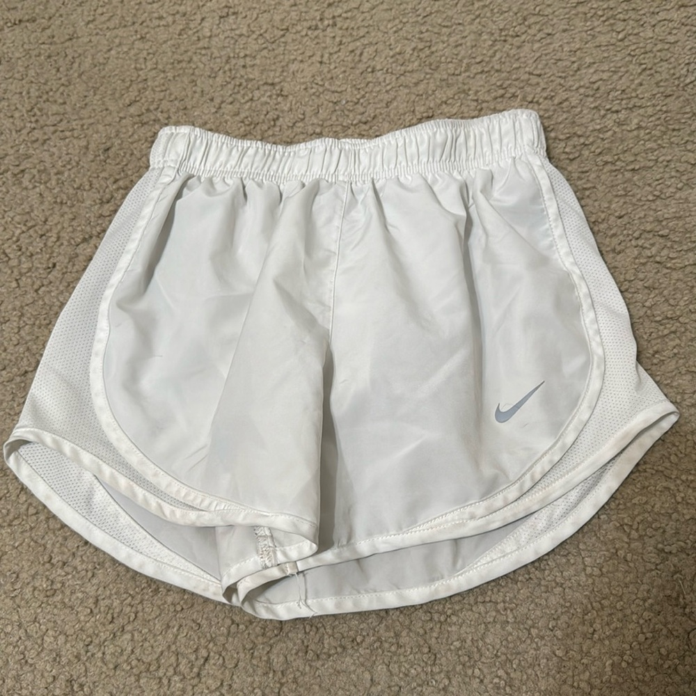 White Dri-Fit Nike Running Shorts